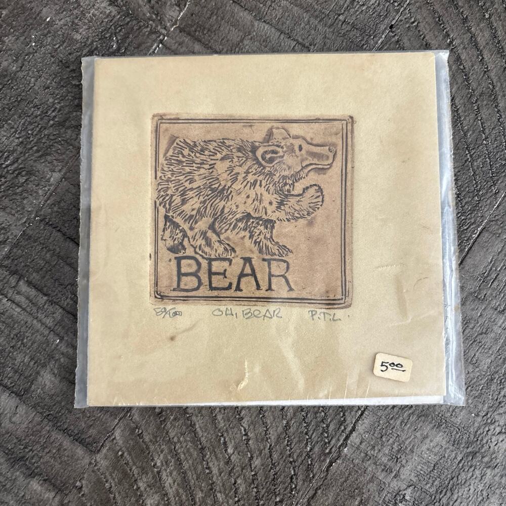Handmade Stamp Bear Artwork New In Package